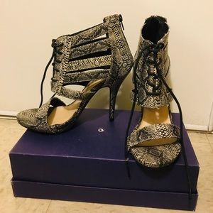 Snake pattern heels